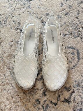 Jeffrey Campbell Jelly Lattice Slip On Flats Sz 7 / 38